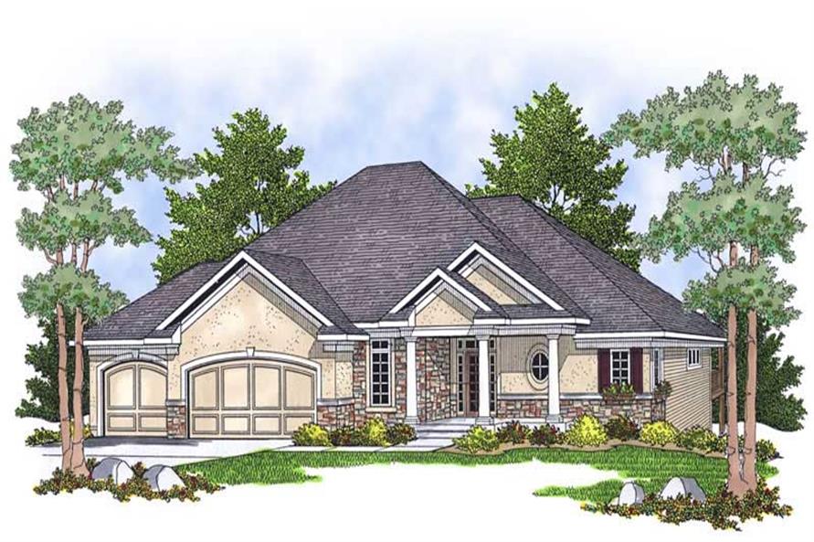5-Bedroom, 3361 Sq Ft Ranch House Plan - 101-1414 - Front Exterior