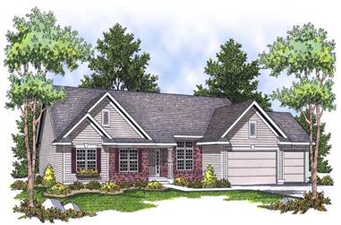 3-Bedroom, 1852 Sq Ft Ranch Home Plan - 101-1434 - Main Exterior