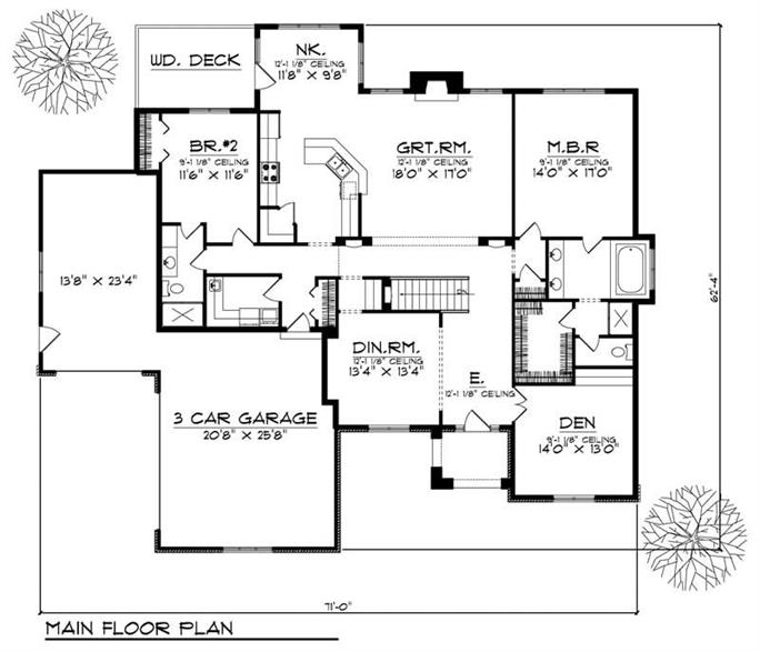 Ranch Home with 4 Bdrms, 3771 Sq Ft | House Plan #101-1441