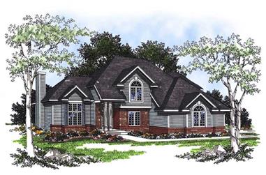 3-Bedroom, 1752 Sq Ft European House Plan - 101-1469 - Front Exterior