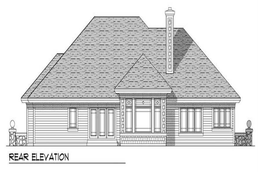Home Plan Rear Elevation of this 3-Bedroom,2125 Sq Ft Plan -101-1485