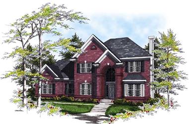 3-Bedroom, 2206 Sq Ft European House Plan - 101-1493 - Front Exterior