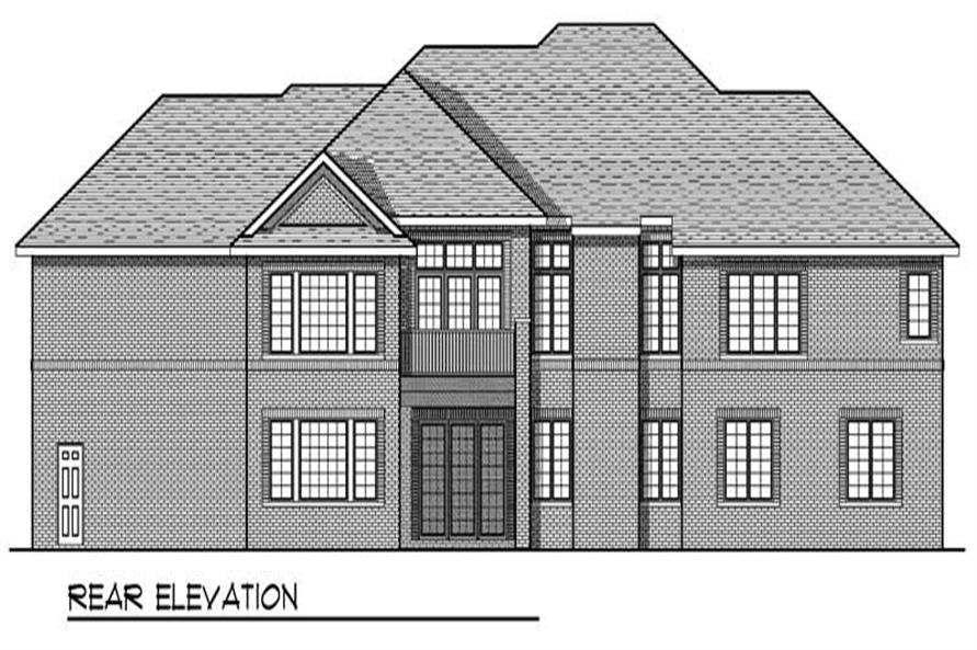 Home Plan Rear Elevation of this 4-Bedroom,3863 Sq Ft Plan -101-1512