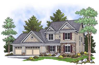 4-Bedroom, 2244 Sq Ft Country Home Plan - 101-1533 - Main Exterior