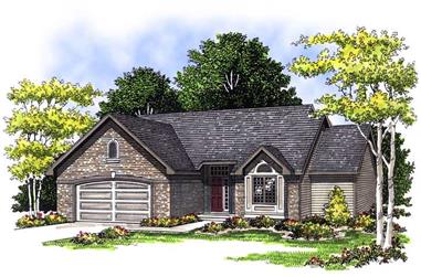 3-Bedroom, 1603 Sq Ft Ranch House Plan - 101-1545 - Front Exterior