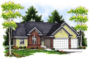 3-Bedroom, 1954 Sq Ft Ranch House Plan - 101-1565 - Front Exterior