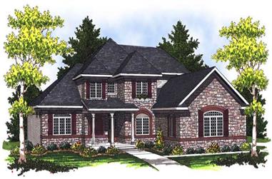 4-Bedroom, 2772 Sq Ft European Home Plan - 101-1577 - Main Exterior