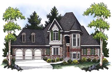 3-Bedroom, 2923 Sq Ft European Home Plan - 101-1578 - Main Exterior