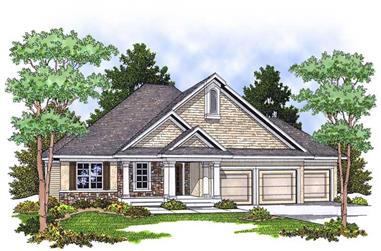 3-Bedroom, 1904 Sq Ft Ranch House Plan - 101-1608 - Front Exterior