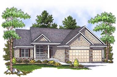 3-Bedroom, 1922 Sq Ft Ranch Home Plan - 101-1610 - Main Exterior