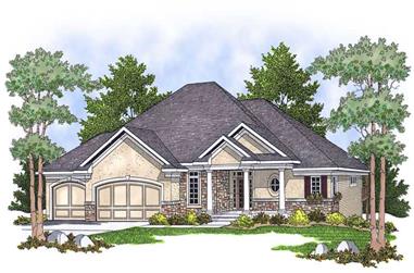 3-Bedroom, 1960 Sq Ft Ranch House Plan - 101-1694 - Front Exterior