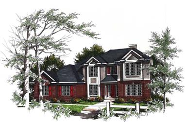 4-Bedroom, 2451 Sq Ft Colonial Home Plan - 101-1736 - Main Exterior