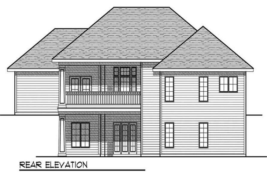 Home Plan Rear Elevation of this 3-Bedroom,3082 Sq Ft Plan -101-1770