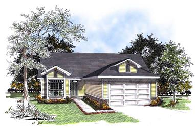 3-Bedroom, 1360 Sq Ft Ranch Home Plan - 101-1795 - Main Exterior