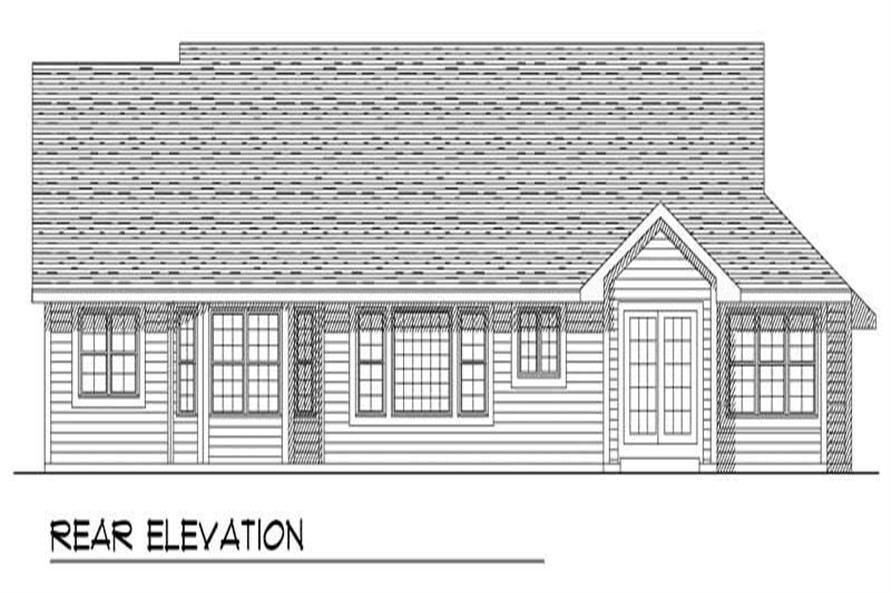 Home Plan Rear Elevation of this 3-Bedroom,1821 Sq Ft Plan -101-1810