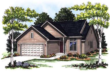 3-Bedroom, 1448 Sq Ft Ranch Home Plan - 101-1814 - Main Exterior