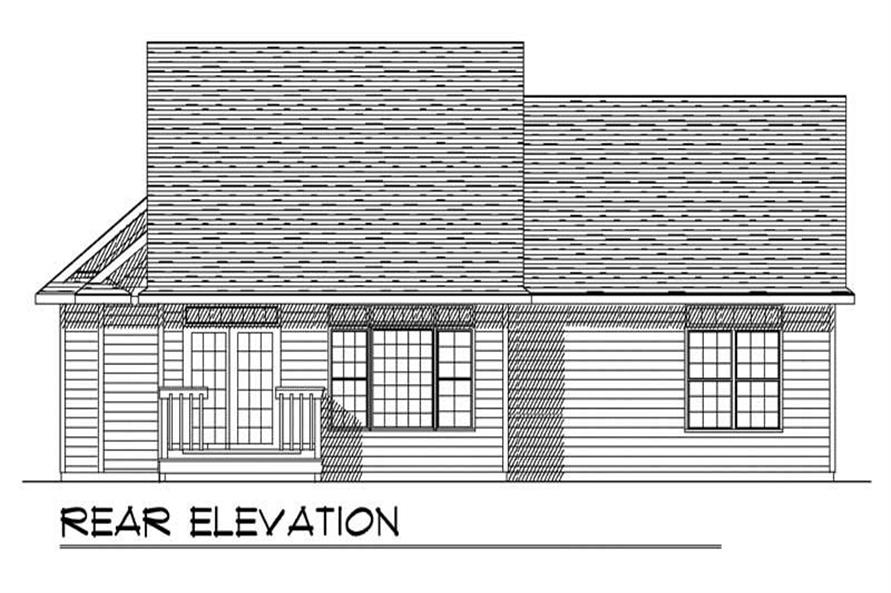 Home Plan Rear Elevation of this 3-Bedroom,1519 Sq Ft Plan -101-1830