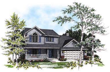 3-Bedroom, 1671 Sq Ft Country Home Plan - 101-1836 - Main Exterior