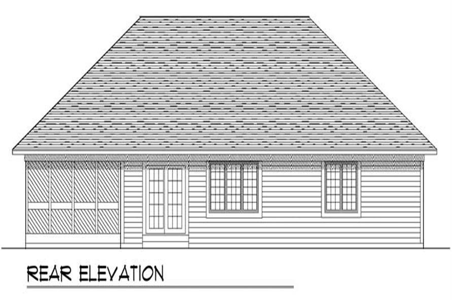 Home Plan Rear Elevation of this 3-Bedroom,1540 Sq Ft Plan -101-1852