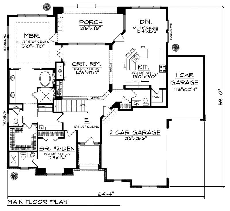 Ranch Home With 2 Bdrms 2016 Sq Ft Floor Plan 101 1865