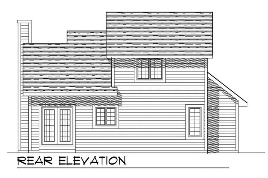 Home Plan Rear Elevation of this 3-Bedroom,1342 Sq Ft Plan -101-1868