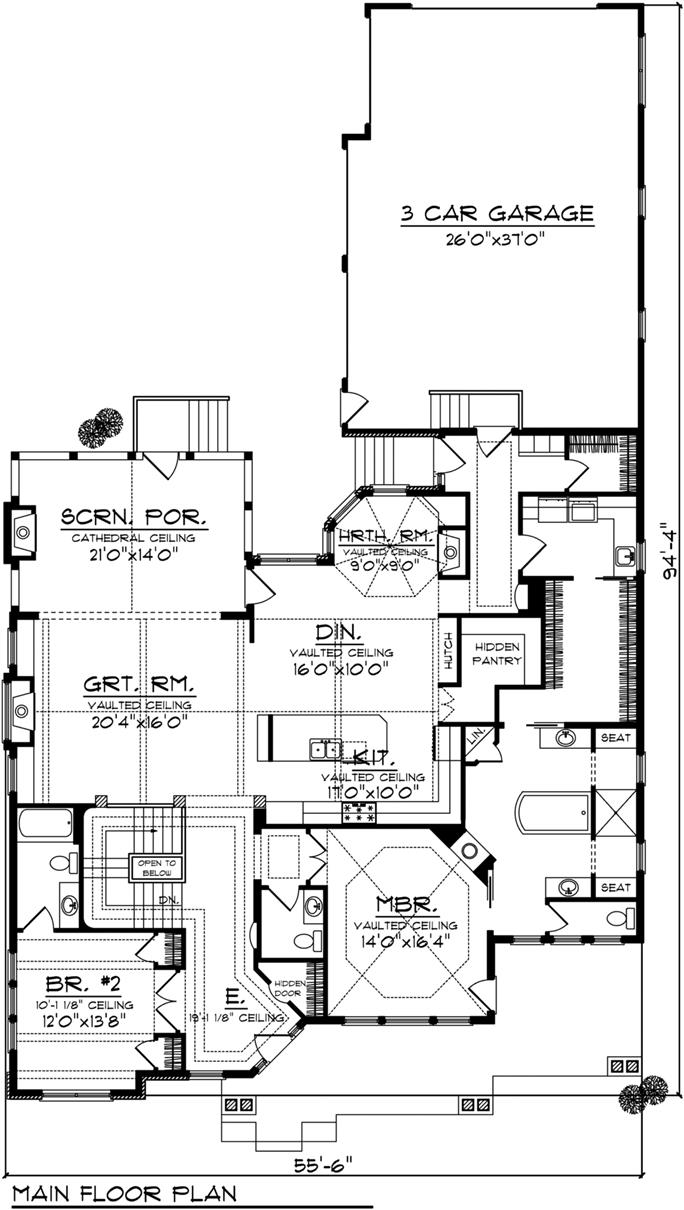 Arts and Crafts Home with 4 Bdrms, 4083 Sq Ft | House Plan #101-1874