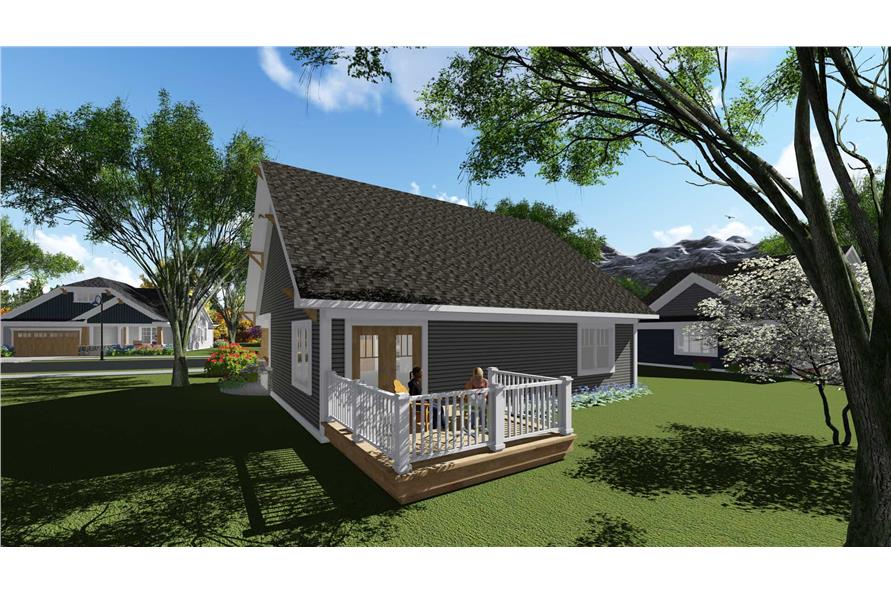 Rear View of this 2-Bedroom, 1047 Sq Ft Plan - 101-1897