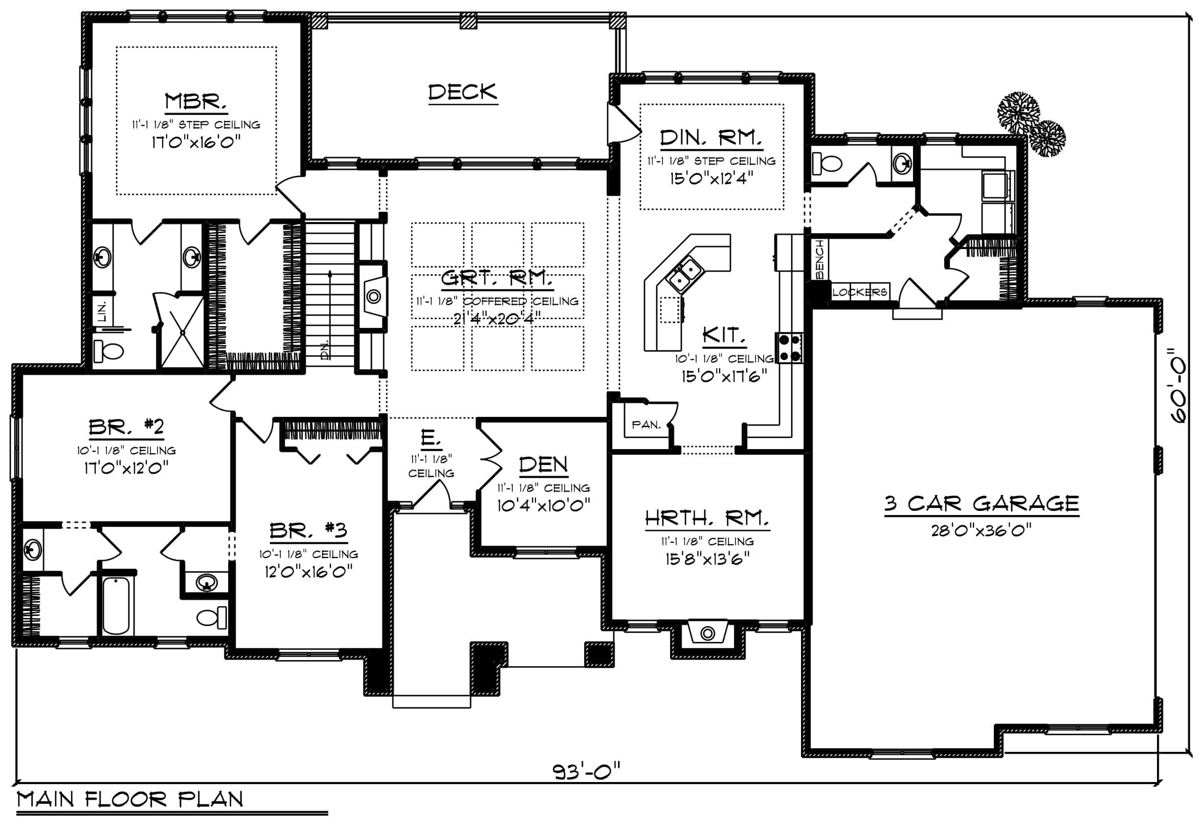 Acadian Home Plan - 3 Bedrms, 2.5 Baths - 2840 Sq Ft - #101-1922