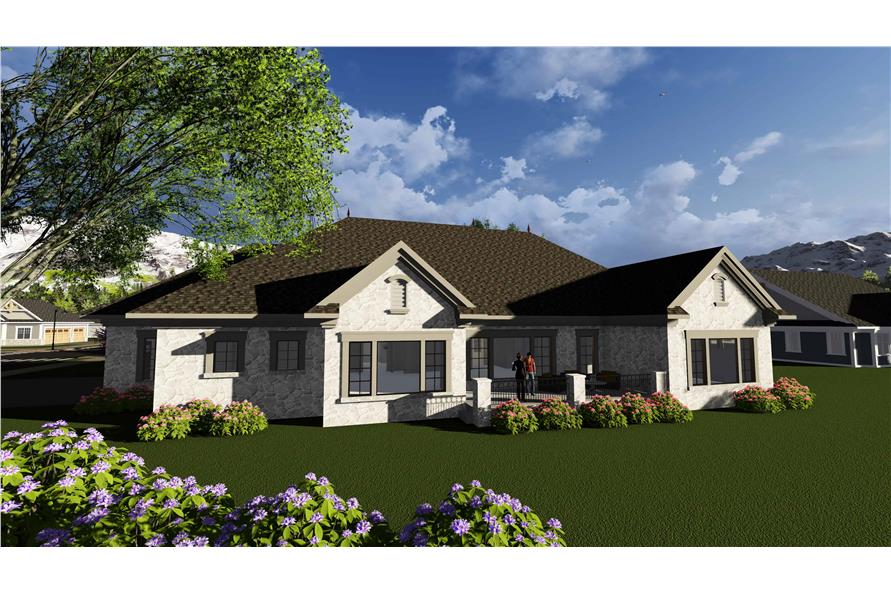 Rear View of this 3-Bedroom, 2840 Sq Ft Plan - 101-1922