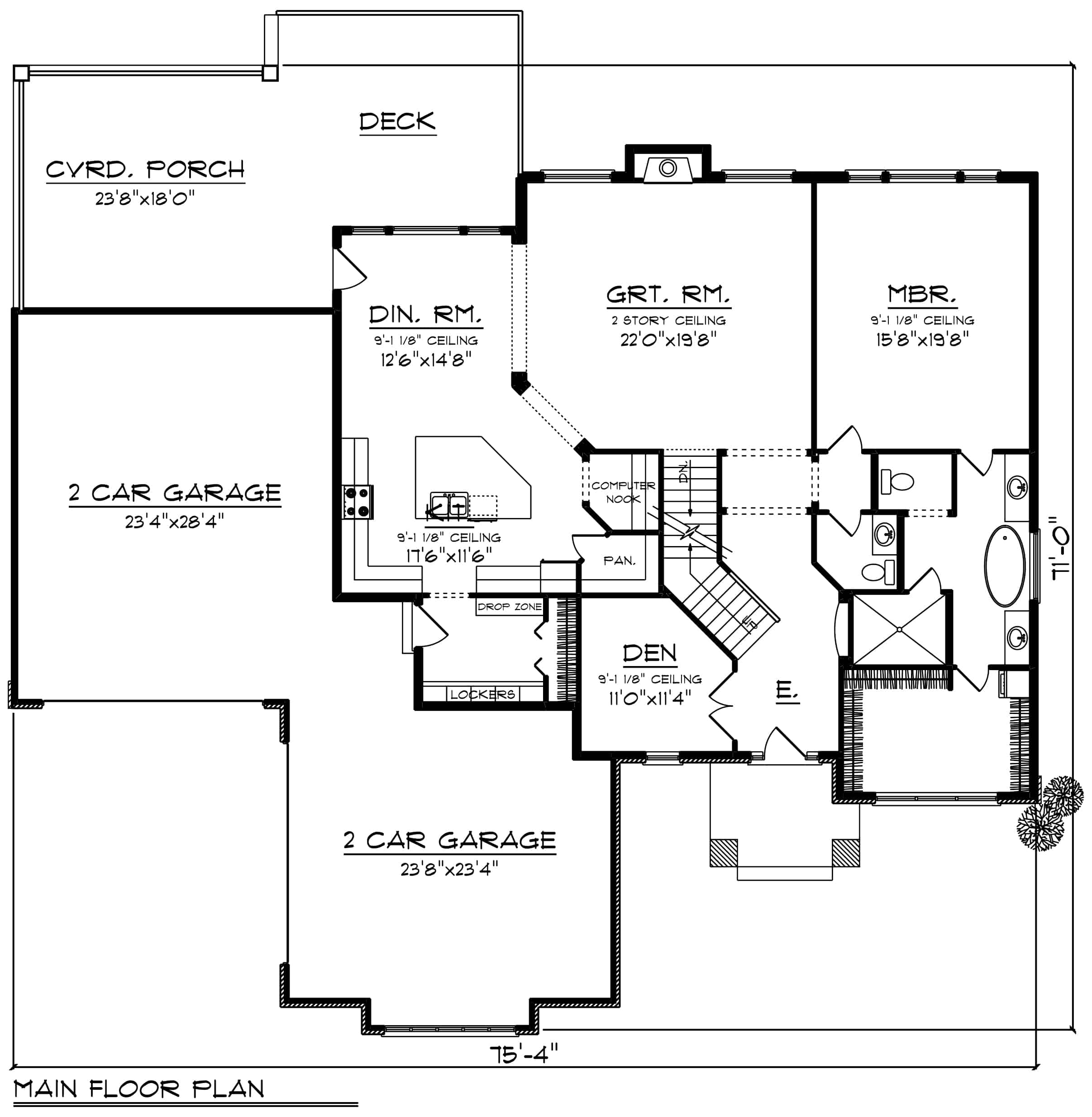 Contemporary Home Plan - 5 Bedrms, 5.5 Baths - 3790 Sq Ft - #101-1930