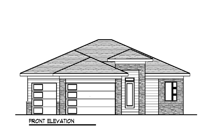 Home Plan Front Elevation of this 2-Bedroom,1484 Sq Ft Plan -101-1988