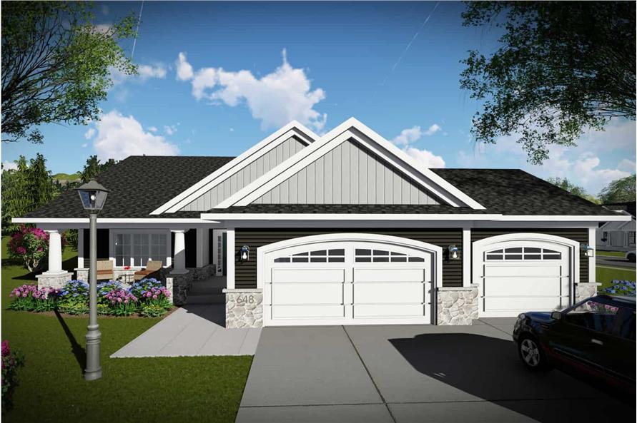 Front View of this 2-Bedroom, 1736 Sq Ft Plan - 101-1991