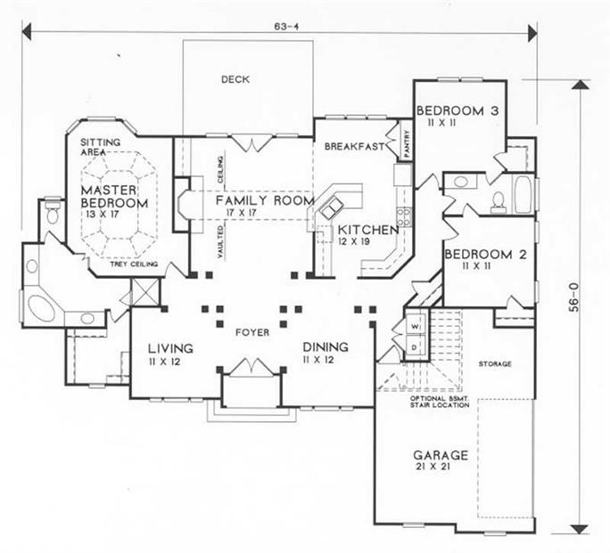 Ranch - Country Home with 3 Bdrms, 1883 Sq Ft | House Plan #102-1002