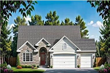 3-Bedroom, 1475 Sq Ft Ranch House Plan - 103-1000 - Front Exterior