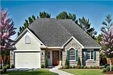 3-Bedroom, 1406 Sq Ft Ranch Home Plan - 103-1012 - Main Exterior