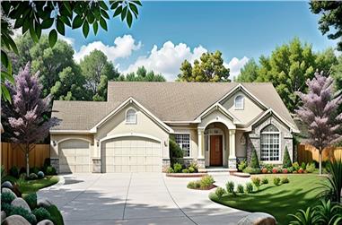 3-Bedroom, 1336 Sq Ft Ranch Home Plan - 103-1015 - Main Exterior