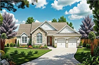 3-Bedroom, 1449 Sq Ft Small House Plans - 103-1030 - Main Exterior