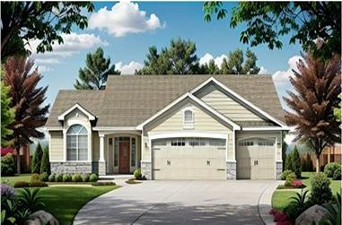 3-Bedroom, 1296 Sq Ft Ranch Home Plan - 103-1031 - Main Exterior