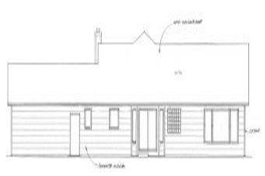 Home Plan Rear Elevation of this 3-Bedroom,1586 Sq Ft Plan -103-1033