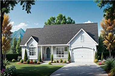 3-Bedroom, 1526 Sq Ft Ranch Home Plan - 103-1034 - Main Exterior