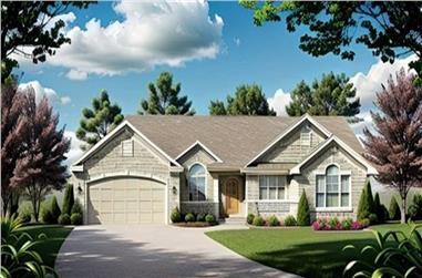 3-Bedroom, 1268 Sq Ft Ranch House Plan - 103-1039 - Front Exterior