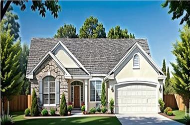 2-Bedroom, 1287 Sq Ft Ranch Home Plan - 103-1040 - Main Exterior