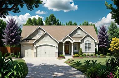 3-Bedroom, 1464 Sq Ft Ranch Home Plan - 103-1050 - Main Exterior