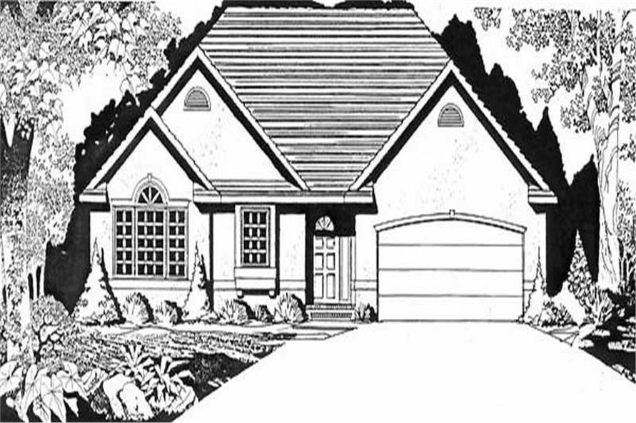2-Bedroom, 1496 Sq Ft Ranch House Plan - 103-1053 - Front Exterior