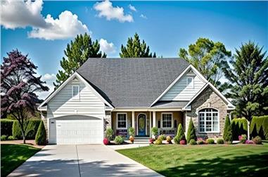 3-Bedroom, 1646 Sq Ft Ranch House Plan - 103-1060 - Front Exterior