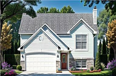 2-Bedroom, 900 Sq Ft Multi-Level Home Plan - 103-1064 - Main Exterior