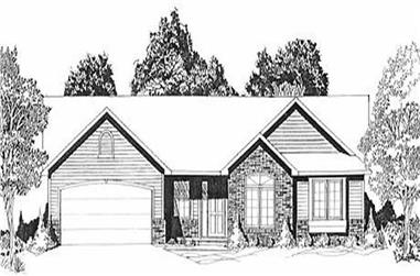 3-Bedroom, 1221 Sq Ft Ranch Home Plan - 103-1070 - Main Exterior