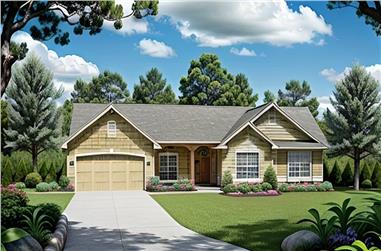 3-Bedroom, 1420 Sq Ft Ranch House Plan - 103-1075 - Front Exterior