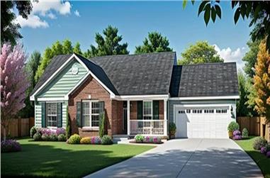 3-Bedroom, 1240 Sq Ft Ranch Home Plan - 103-1086 - Main Exterior