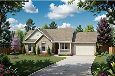 3-Bedroom, 1172 Sq Ft Ranch Home Plan - 103-1089 - Main Exterior